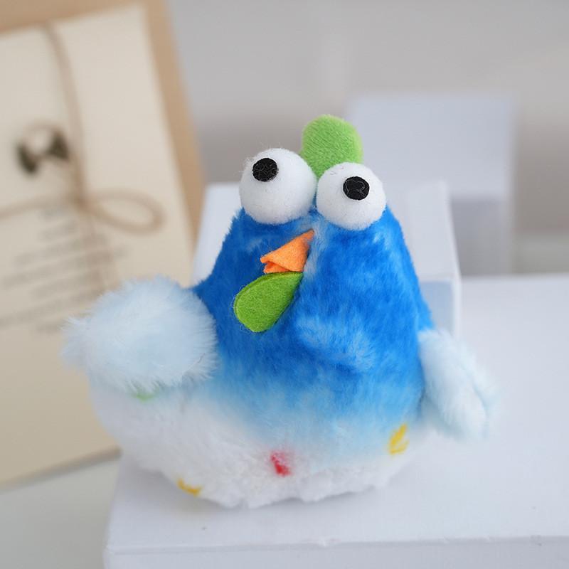 Cute Trendy Chicken Plush Toy Keychain Adorable Soft Long-haired Stuffed Animal