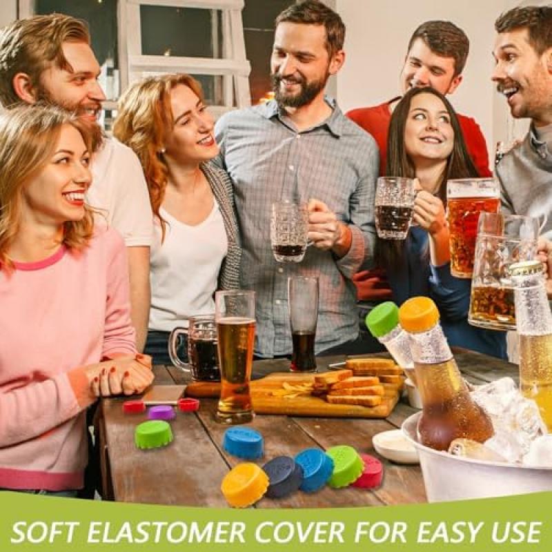 18-Pack Reusable Silicone Bottle Caps, High-Quality Silicone Beer Bottle Sealer Caps, Leak-Proof Seal for Beer Bottles