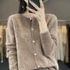 QingHe Cashmere Women's 30% Cashmere Cardigan - Soft & Warm Wool Blend Sweater