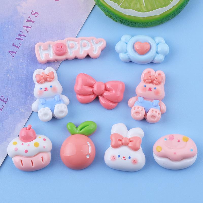 Glossy Cartoon Rabbit DIY Resin Shoe Buckle Ornaments.