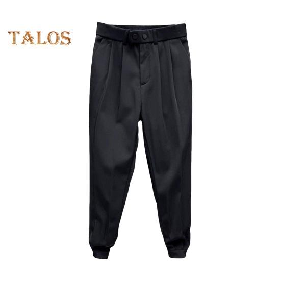 

Весна Осень Мужские Брюки Ninth с эластичной резинкой на щиколотке Тонкие Свободные Боковые Карманы Однотонные Шаровары Костюмные Брюки Длинные Брюки 33 чёрный