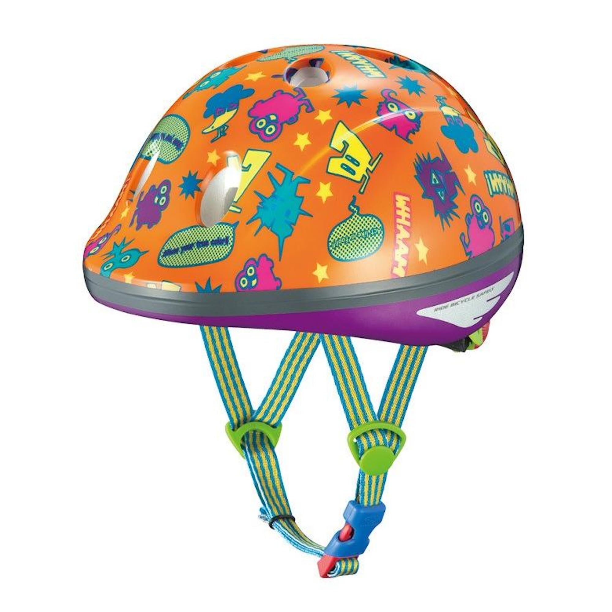 

OGK KABUTO PEACH KIDS Monster Orange Bicycle Helmet for Toddlers (Head Circumference 47-51cm), SG Certified