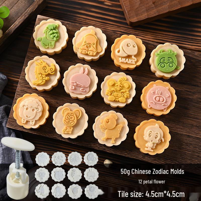 Mid-Autumn Mooncake Mold Stamp Tool for Ice Skin Mung Bean Pastry