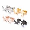 Asymmetrical Korean Moon and Star Stainless Steel Earrings