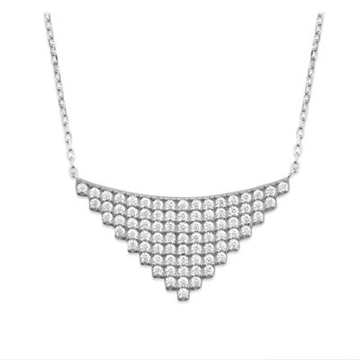 [Q4184] - Silver Necklace 'Sissi' Silver White (rhodium Plated) - 27x12 Mm