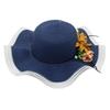 Mesh Woven Straw Hat Ladies Flower Sunscreen Sun Hat Wave Edge Sun Hat Beach Hat