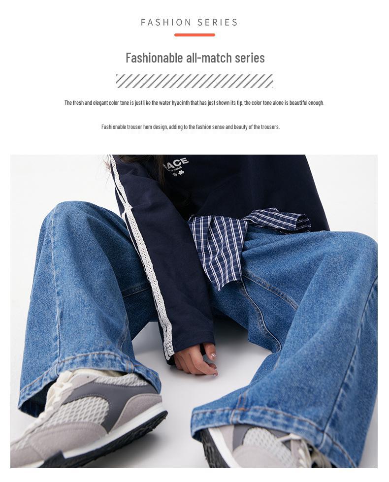 2025 Autumn Retro Loose High Street Straight Wide-Leg Jeans