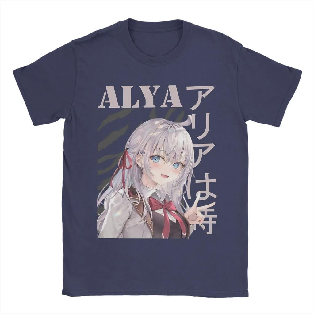 Alya Sometimes Hides Her Feelings in Russian Graphic Printing T Shirts Men Women Pure Cotton Tee Shirt Clothes