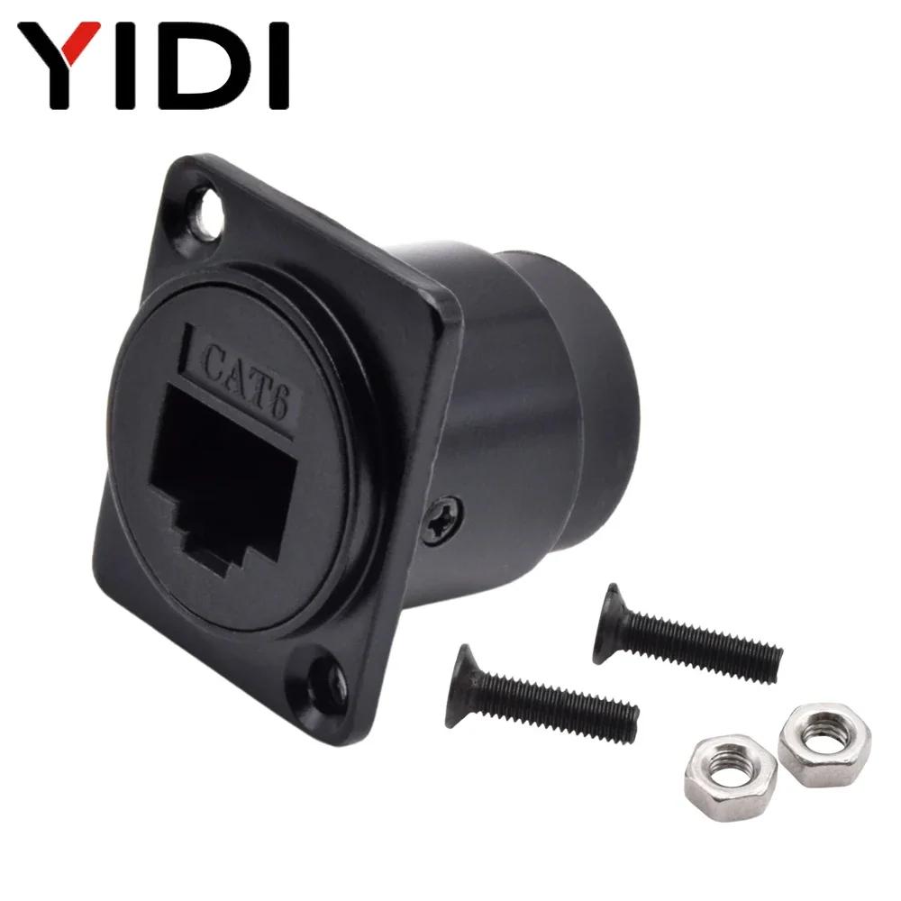 

D Type Waterproof RJ45 8P8C Cat6a Socket Panel Mount Extension Ethernet Cable Network Connector Cat6 Shielded Internet Adapter