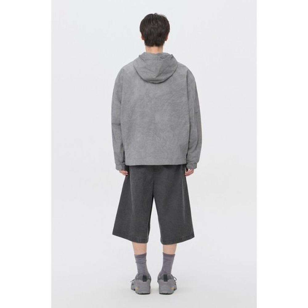 Customellow Hooded Jacket Dark Grey Fabric C9uam26112gyd