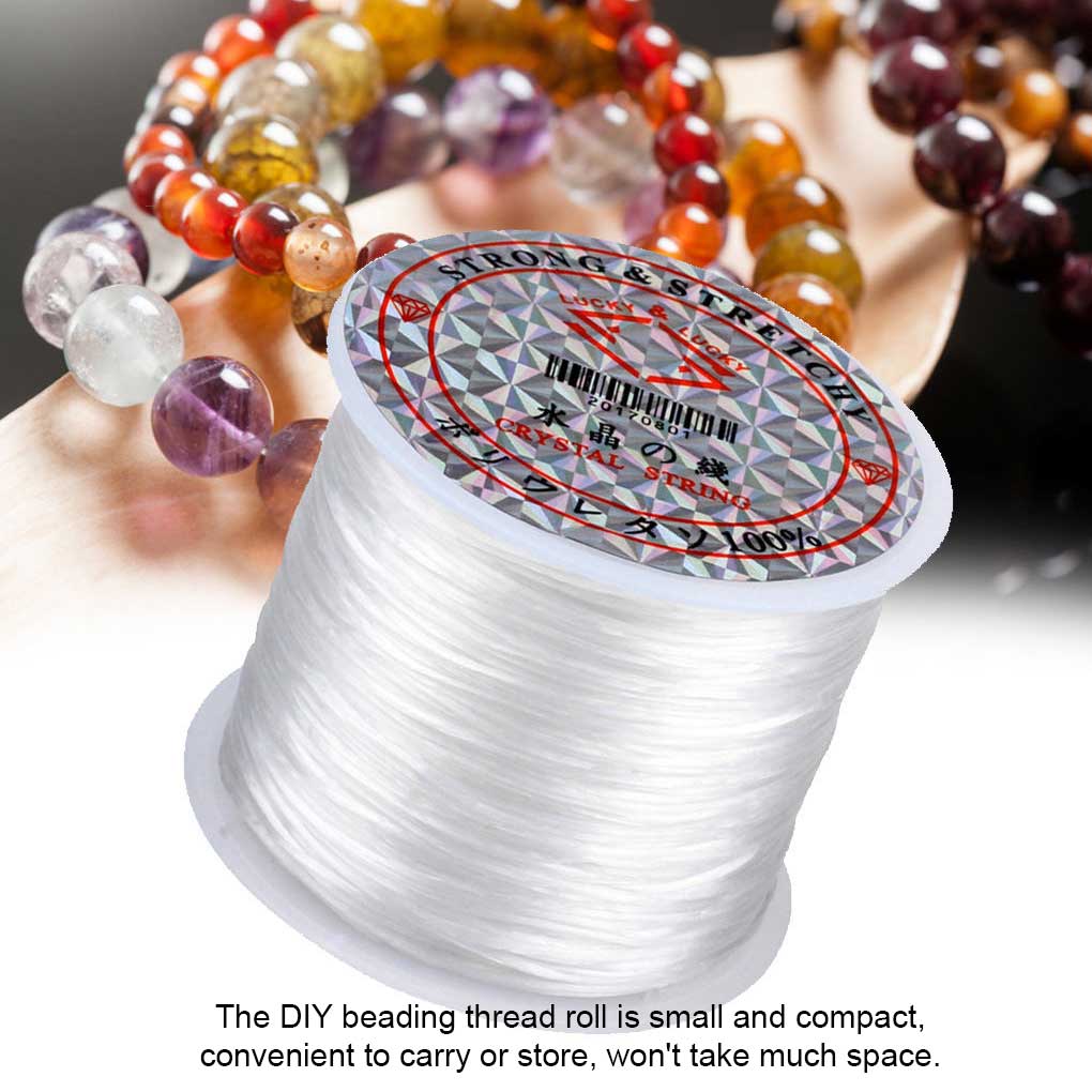 60M Beading Thread DIY Flexible Cord Indoor Bracelets Wristband Pendant Jewelry Making Rope Artcraft Accessories Black and White