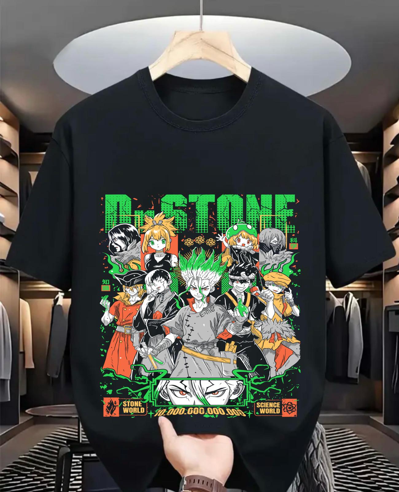 

Dr.Stone Senku Ishigami T-Shirt Mens Womens Tees Top Anime Manga Taiju Oki Ryusui GifT Shirt Mens Womens Tees Top All Size M