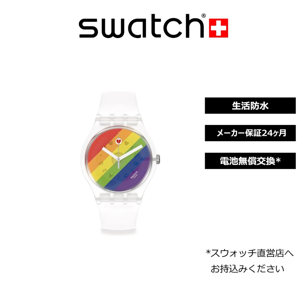 Swatch STRIPE FIERCE New Gent SO29K701 Transparent Wristwatch