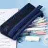 Clear Mesh Pencil Case High Capacity Pencil Bag Marker Organizers Storage Pouches Travel Cosmetic Bag for Adult Student