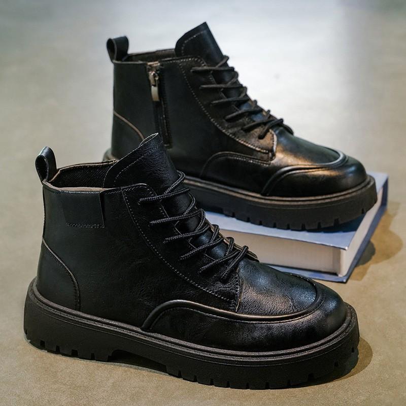 

Autumn Men s High-top Business Casual England Soft Leather Suede Shoes Thick Sole Warm Ankle Boots Martin Cotton 42