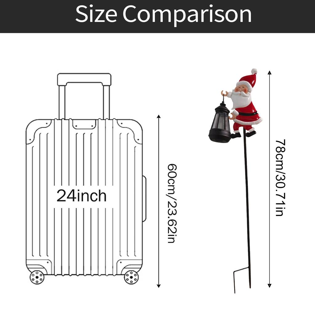Santa  Light - Magical Christmas Watering Can With Solar LED Lights For Holiday Decor