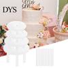 Kuchenständer 1 Set Wiederverwendbare Runde Abstandshalter Wasserdicht BPA Frei Stapelbare Trennplatten 12 Stangen 4 für Kuchen von 4/6/8/10 Zoll