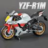 1/12 Yamaha YZF-R1M 60th Anniversary Rennmotorräder Legierung Motorradmodell Stoßdämpfer Sammlung Spielzeugauto Kindergeschenk
