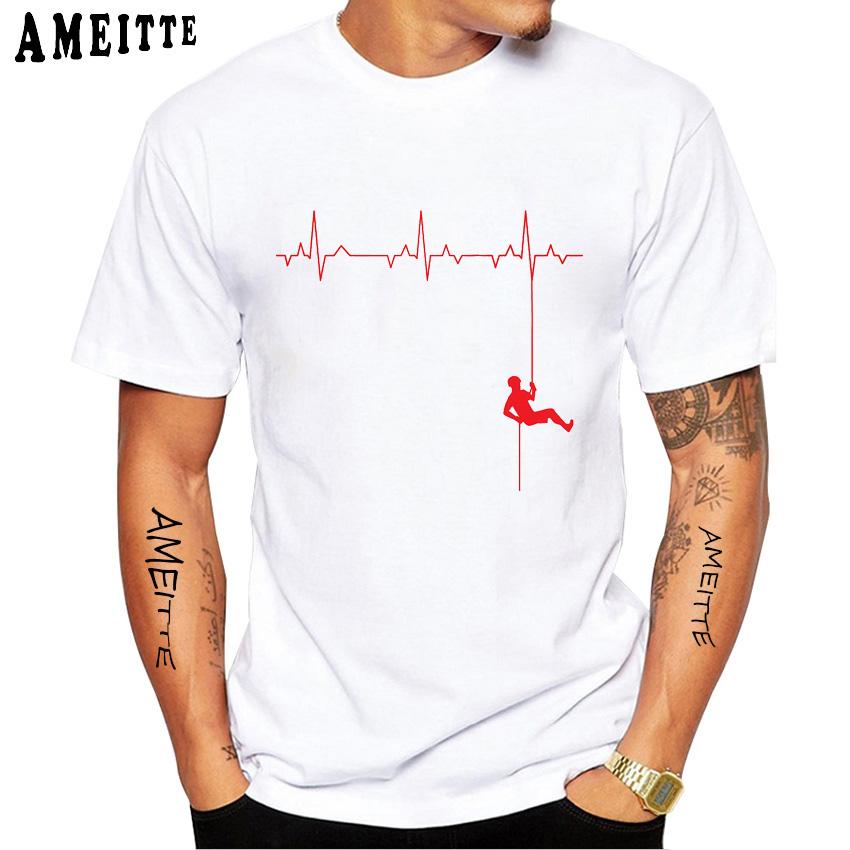 Rock Climbing Climber Funny 3d Print Classic Men T-Shirt New Men Short Sleeve Summer Sport White Casual Tees Hip Hop Tops