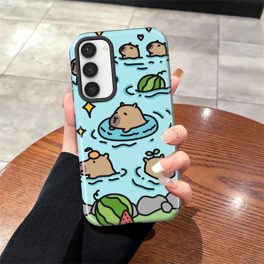 Cartoon Capybara Soft Cover Capa Phone Case for Samsung Galaxy S25 S24 Ultra S25Ultra S23 A26 A16 S20 FE S23Ultra A56 A36