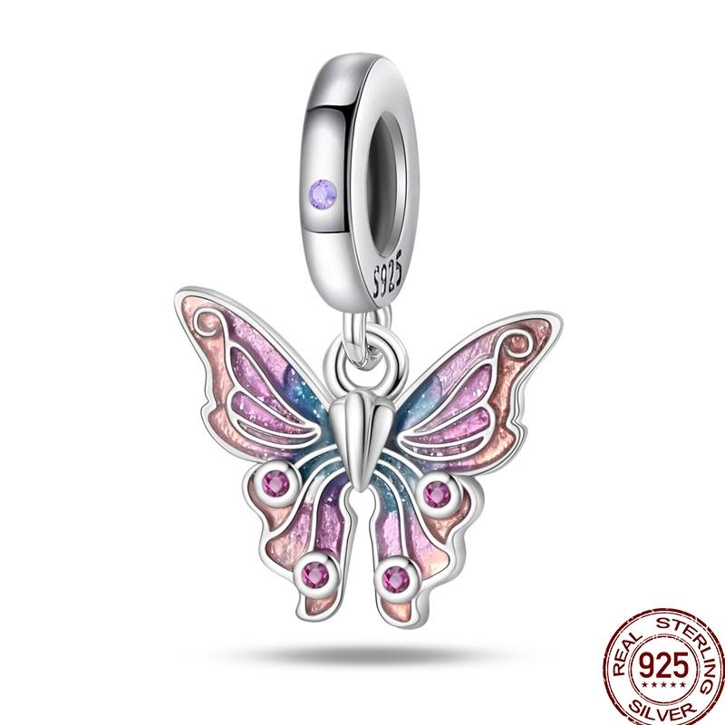 Original Copper Charm Beads Luminous Firefly Tarot Card Perfume Butterfly Bead For Women Diy Bracelet Charm Jewelry