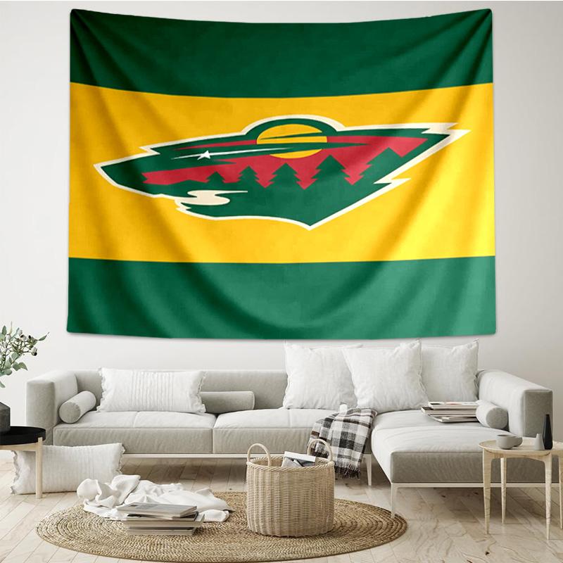 1PC Minnesota Hockey Team Tapestry Accessories Playroom Tapestry, for Bedroom,Livingroom, dormitory Room Wall Decor Fan Birthday Gifts