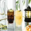 16oz Hobnail Drinking Glasses Set of 4, Stackable Glass Cups With Glass Straws, Aesthetic Cocktail Glasses