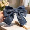 Korean Denim Bow Hair Clip for Girls - Children's Hairpin & Baby Hair Accessory