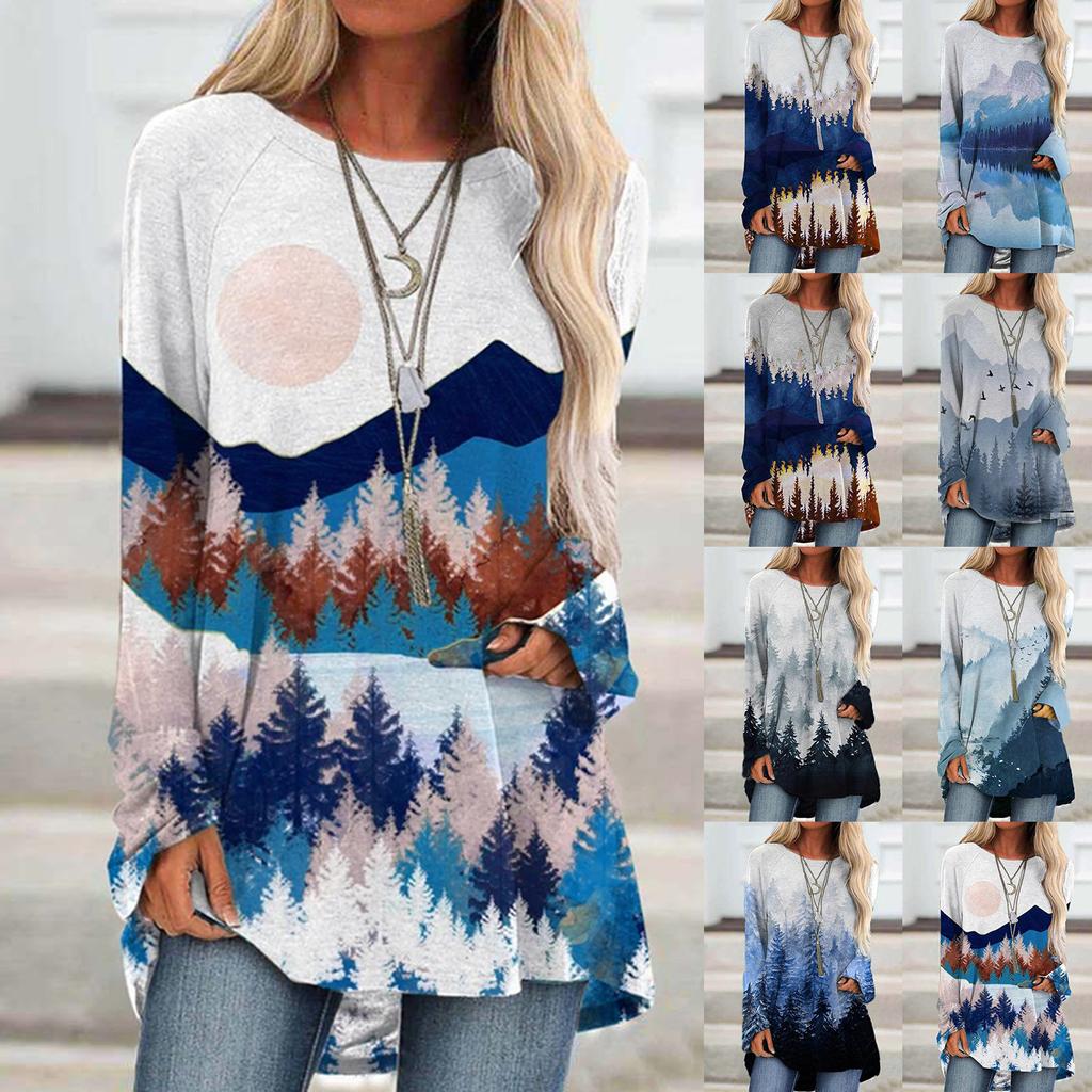 Mountain Pattern Print Women's Sweatshirt