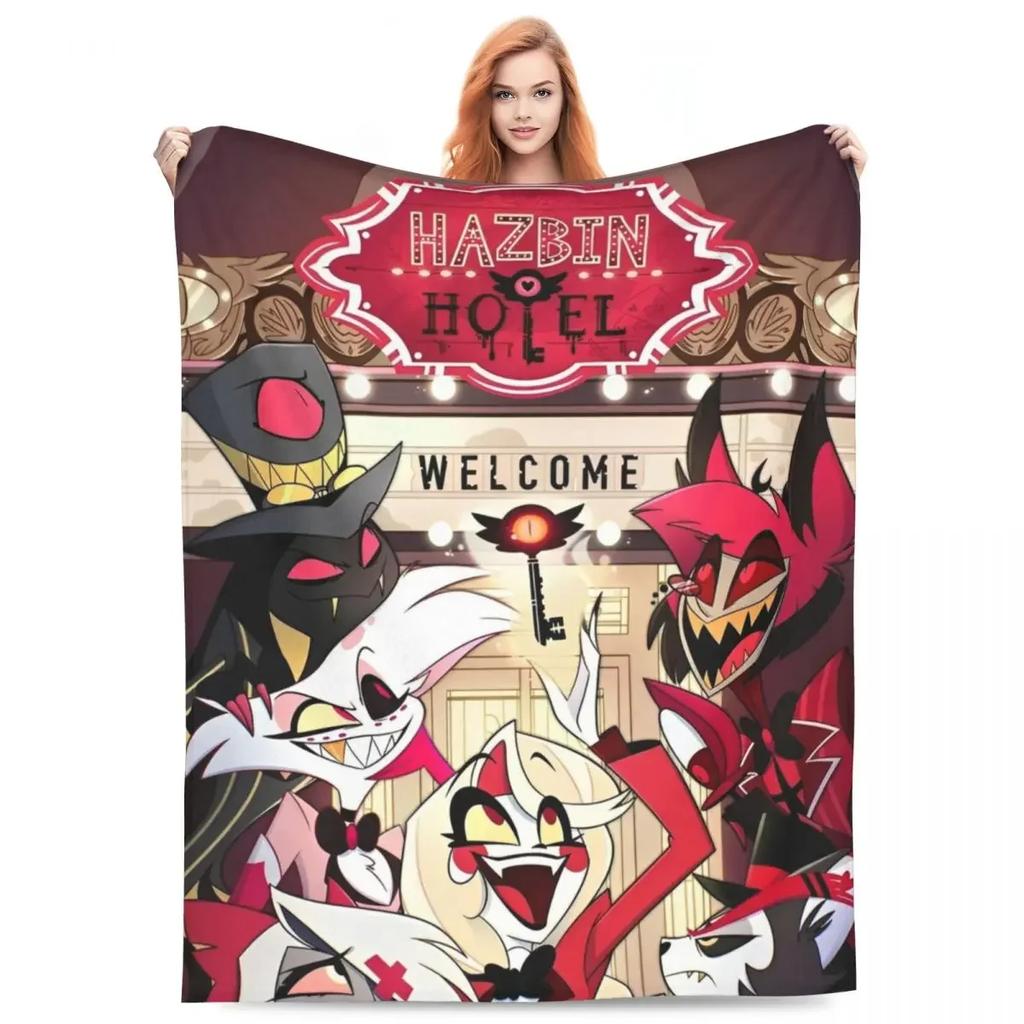 VOX HHazbin Hotel Alastor Game Warm Soft Blanket Travel Office Plush Bedding Throws Fluffy Couch Bed Flannel Bedspread