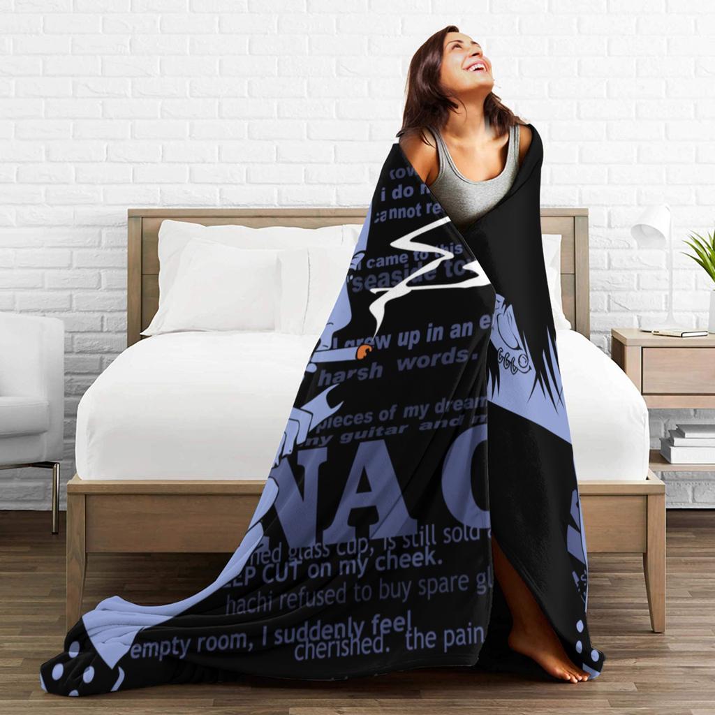 Nana Osaki Anime Blanket Cover Flannel Black Stones Punk Manga Warm Throw Blankets for Bedroom Sofa Bed Rug