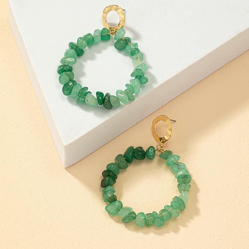 European & American Style Crystal Beaded Retro Hoop Earrings