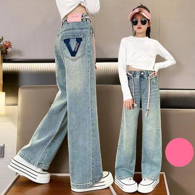 Sommer Mädchen Mode Locker Kleine Jeans Freizeithose Weitbeinige Hose