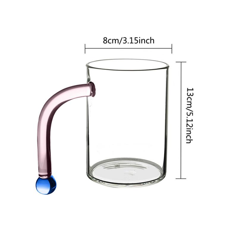 Colorful Clear Coffee Glass Cup Spoon Set Dessert Stirring Spoon Creative Milk Spoon Long Handle Kitchen Tableware Stirring Rod