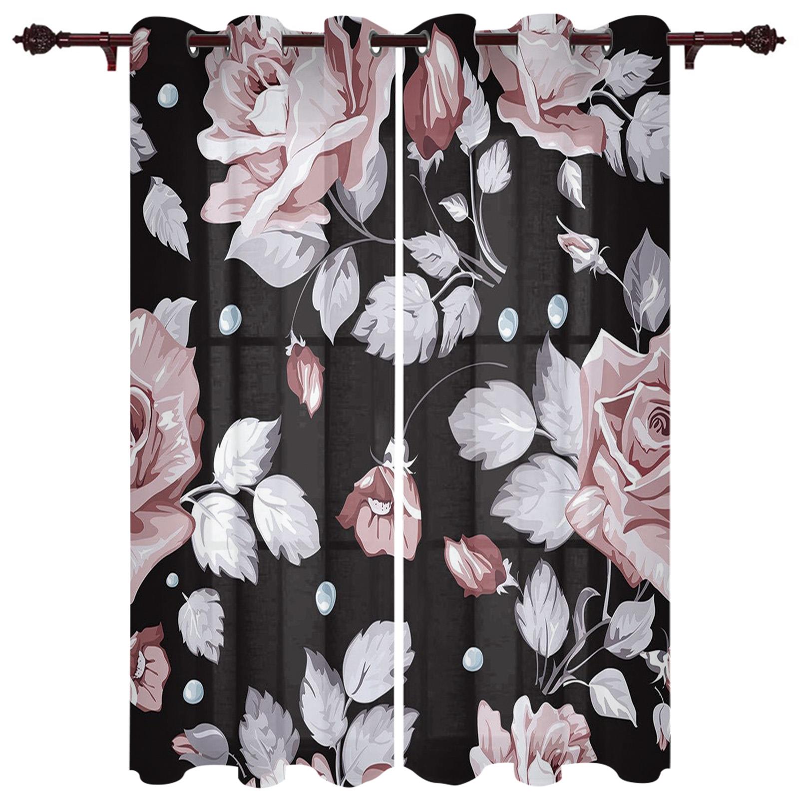 Цветы Блум Бирюзовые Растения Розы Оконные Шторы Для Гостиной Спальни Роскошные Домашние — фото 8