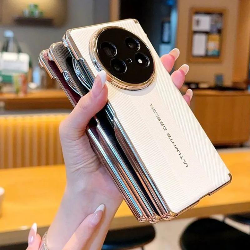 Luxury Sle Plating Bumper Magnetic Hinge Protect Case for VIVO X Fold 6 5 Plain Leather Lens Camera Protector Shockproof Cover