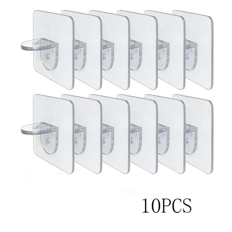 4/10 pezzi Staffe Divisorie per Armadio Staffe Divisorie Adesive Non Segnanti per Armadietti da Cucina Staffe di Supporto per Strati Anti-Scivolamento Laterale