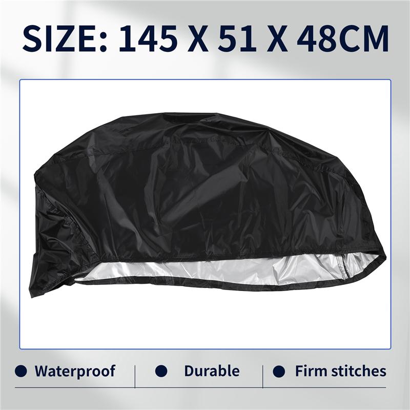 Snowmobile Cover Waterproof Dust Trailerable Sled Cover Anti-UV Winter Motorcycle Outdoor Black