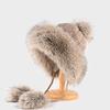 Plush knitted hat women's winter plush thickened imitation fur wool hat cute hairball ear hat