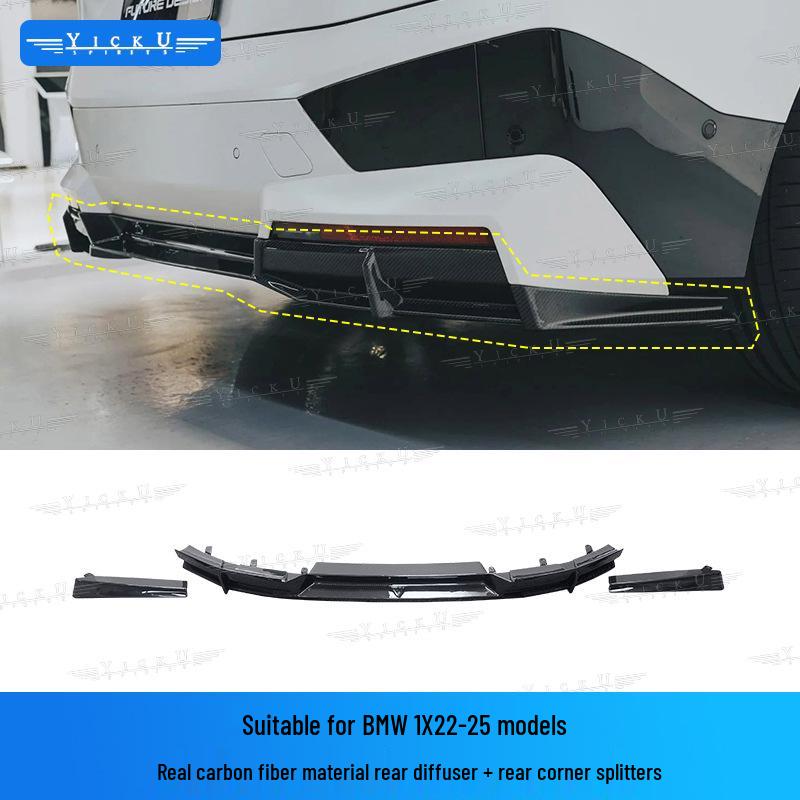 BMW IX Carbon Fiber Body Kit: FD Style Front Lip, Side Skirts, Rear Lip, Rear Bumper Corners, Roof Spoiler.