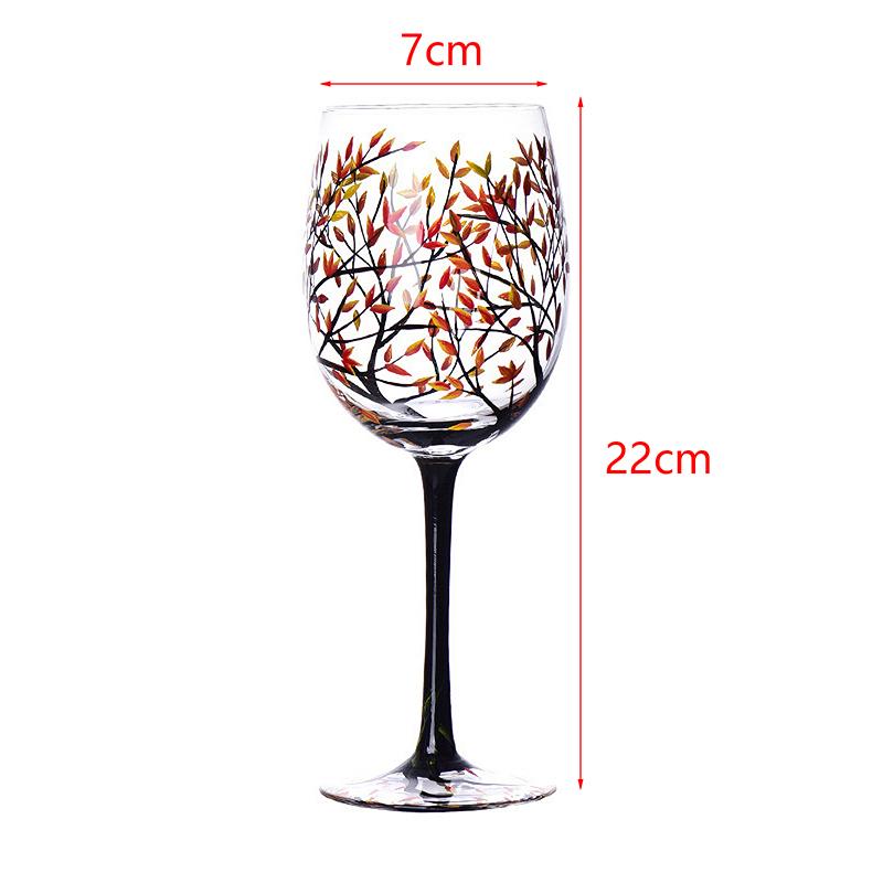 Vier Jahreszeiten Bäume Weingläser Kelch Kreativ Bedruckt Rundes Glas für Wein Bier Cocktail Großes Fassungsvermögen Glasbecher Geschenk