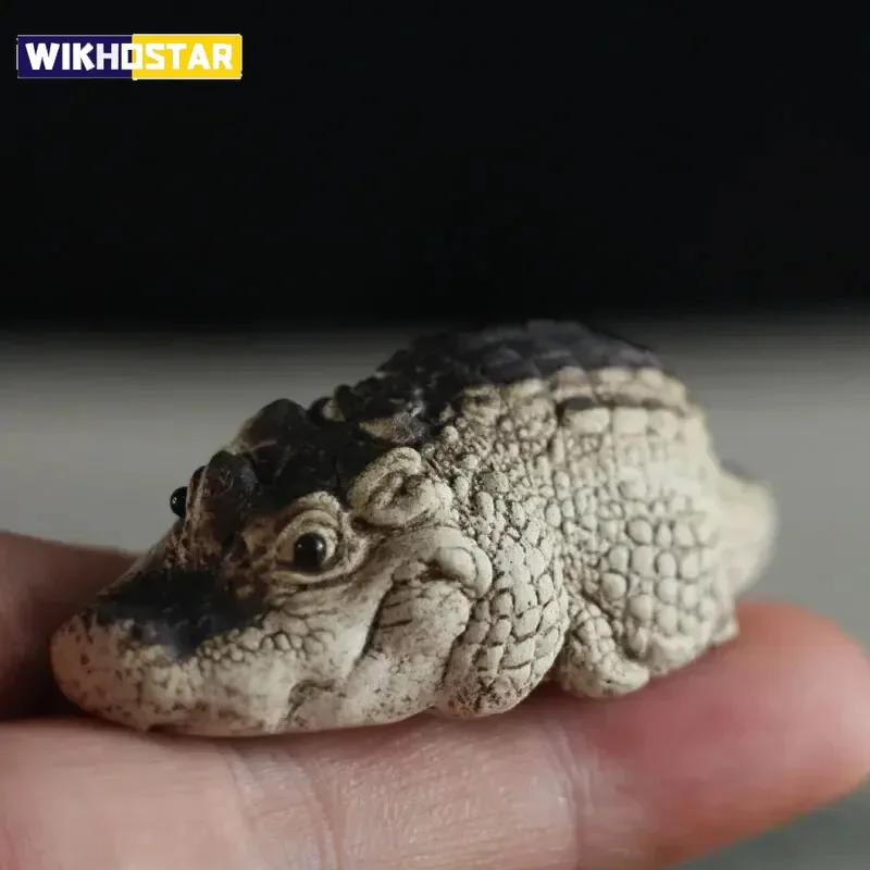 1 adet Mini Timsah Çaydanlık Oturma Odası Süsleri için Uygun El Yapımı Çay Seremonisi Çay Oyunu Çay Odası Masası Ev Butik