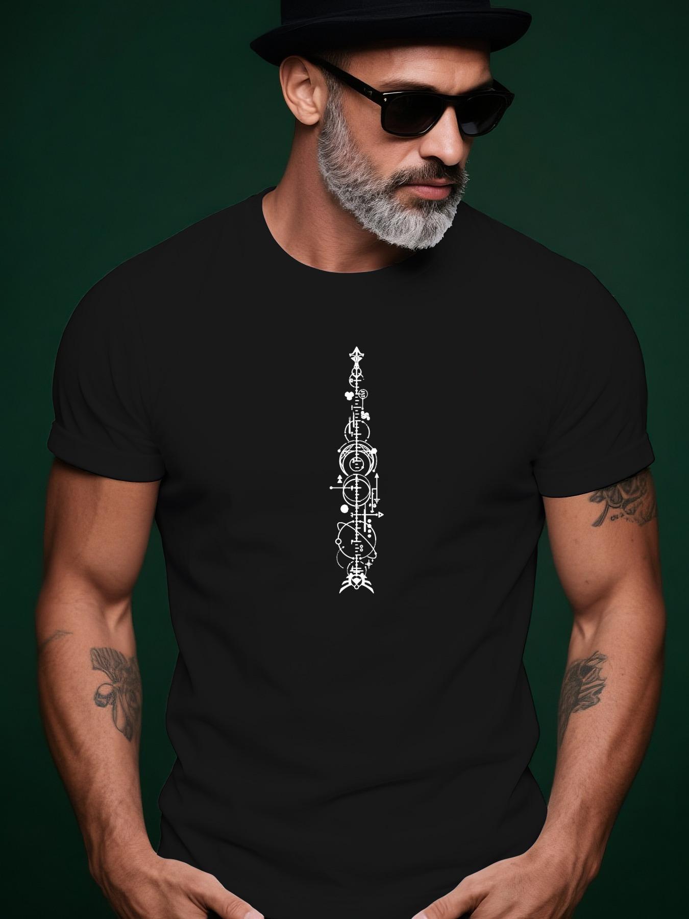 Abstract Symbol Trendy Streetwear Summer Casual Round Nec... XXXXL