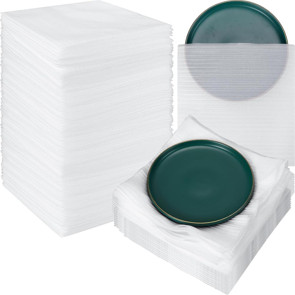 PerKoop 120 Pack Thickening Foam Sheets Pouches 12" x 12" for Packing Dishes, Foam Material Wrap Cushioning, Moving Supplies for Packing Storage and