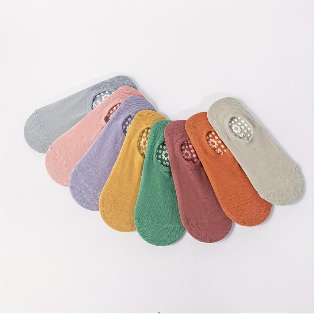 8 Pairs of Mix Color Yoga Socks, Breathable Low Cut Non-slip Grips Sports Socks for Pilates Barre Ballet