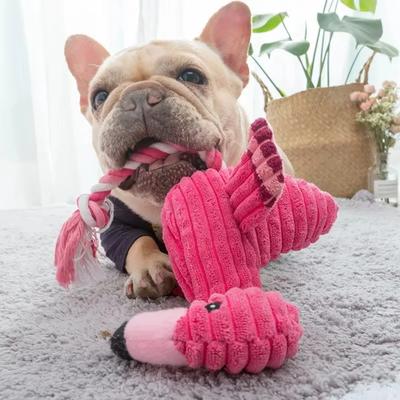 New Pet Dogs Cute Plush Flamingo Bite Chew Toys Chihuahua/Yorkshire/Bulldog/Pug/Corgi Small Dog Interactive /Squeaky Sound Toys