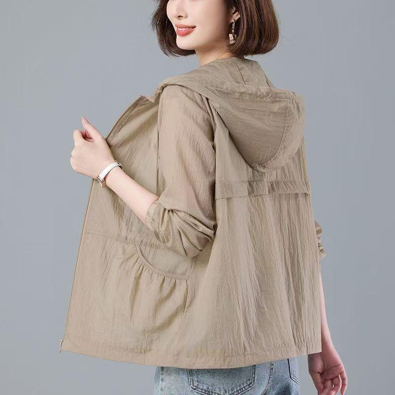New Fashionable Women's Summer Sun Protection Clothing, Loose and Breathable Sun Protection Clothing Jacket, Thin and Versatile Jacket, Breathable