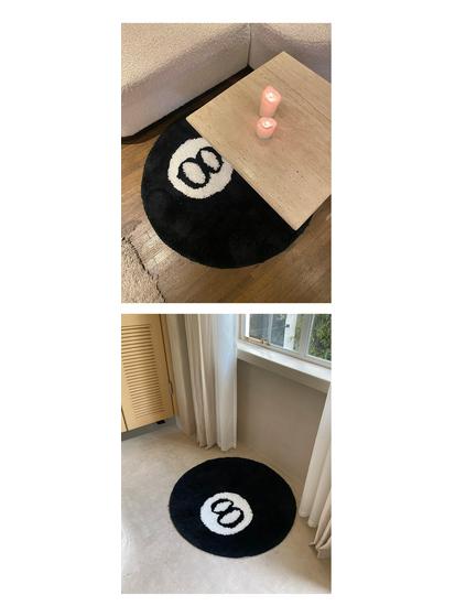 Tappeto Nero Floccato Transfrontaliero: Tappetino Antiscivolo e Resistente allo Sporco per Studio/Camera da Letto e Poggiapiedi per Soggiorno