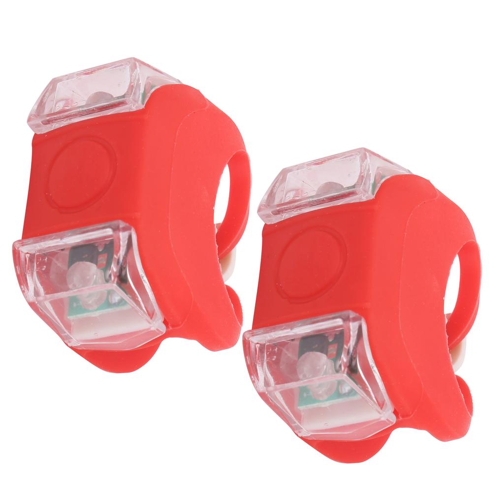 2pcs LED Bicycle Light Front Tail Safety Warning Colorful Lamp 3 Lighting Modes Waterproof Cycling EquipmentRed
