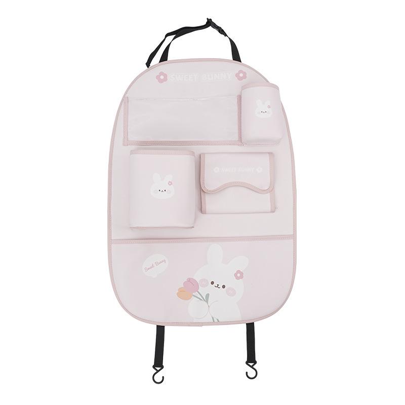 Capybara Car Storage Bag: Anti-Dirty, Anti-Kick, Cartoon Leather Trash Can